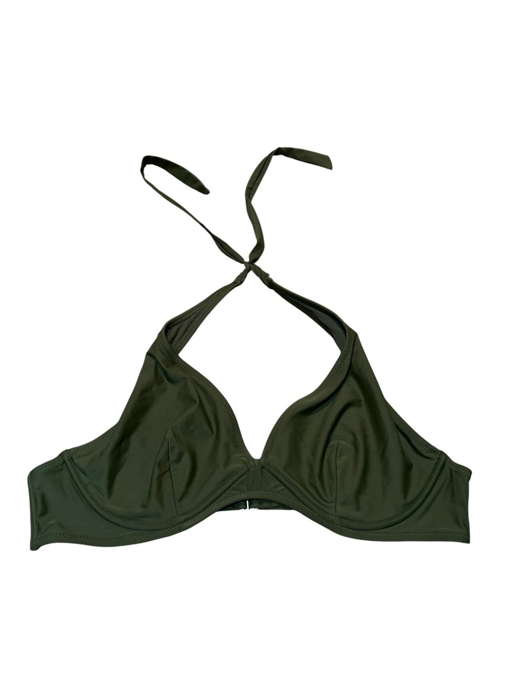 Old Navy Underwire Halter Bikini Top Dark Hunter Green XXL